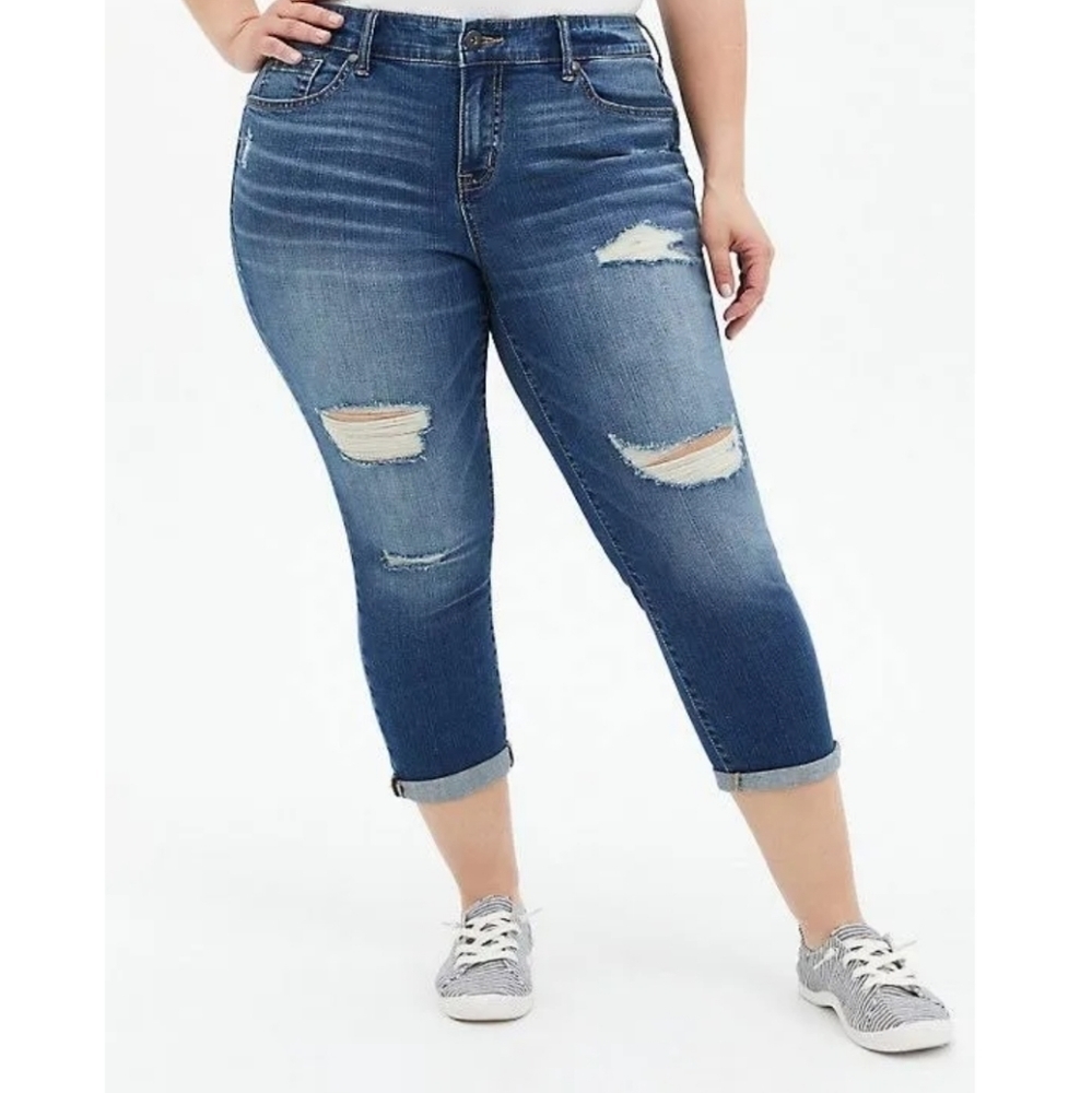 Torrid Mid Rise Skinny Cropped Skinny Jeans Size 22 - Picture 4 of 7